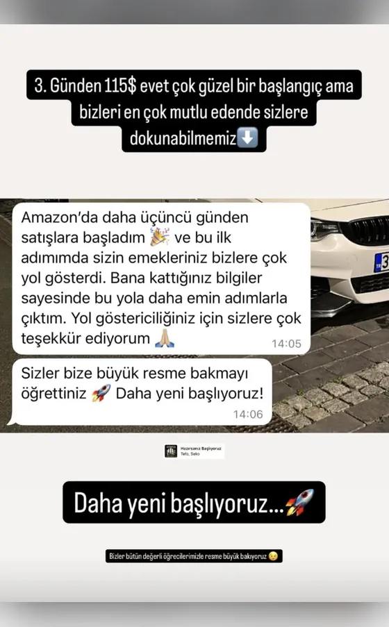 Öğrenci mesajı: 3. günde ilk satış