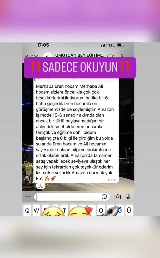 Öğrenci kanıtı: Umutcan Bey · 0 bilgiyle başladı