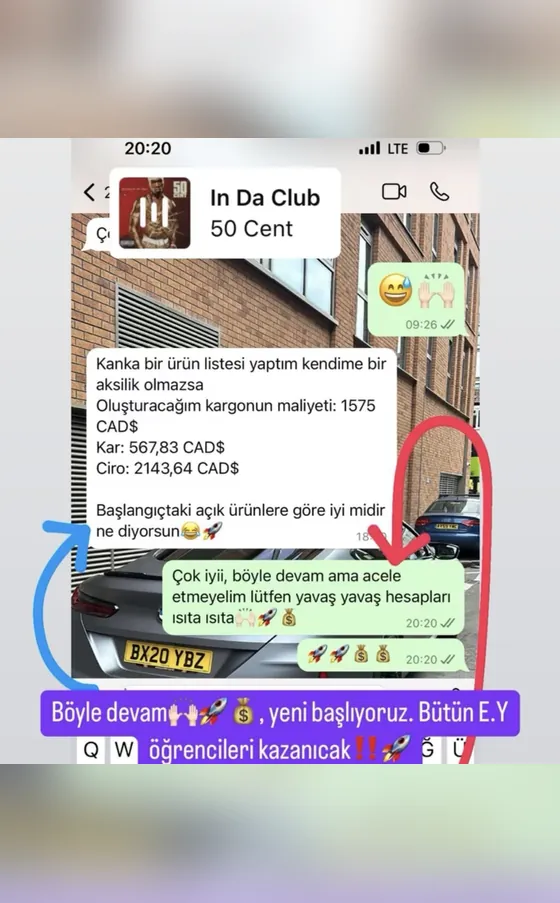 Öğrenci kanıtı: Ciro C$2.143,64 · net kâr C$567,83