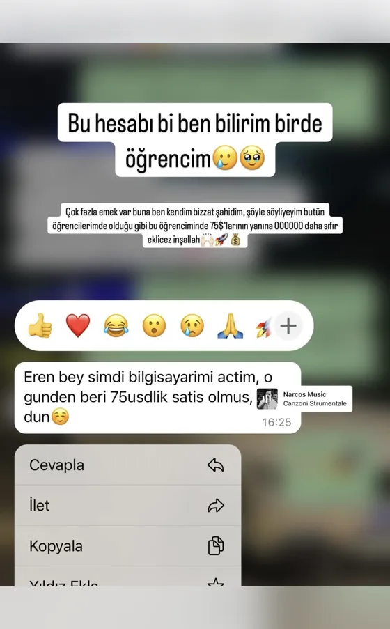 Öğrenci kanıtı: Bir günde $75 satış
